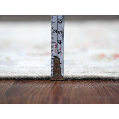 3'X10'6" Gray Afghan Angora Oushak Hand Knotted 100% Wool Runner Rug