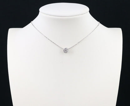 Diamond 0.20ct Paved Flower Necklace 18K 750