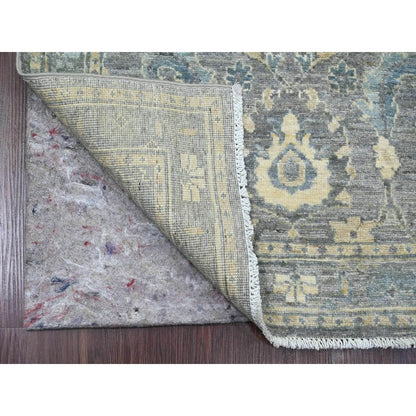 2'9"X5'6" Gray Peshawar Ziegler Mahal Design Wool Hand Knotted Runner Rug
