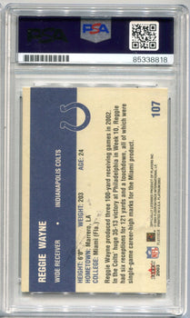 Reggie Wayne 2003 Fleer Platinum #107 Psa Auto Auth Card