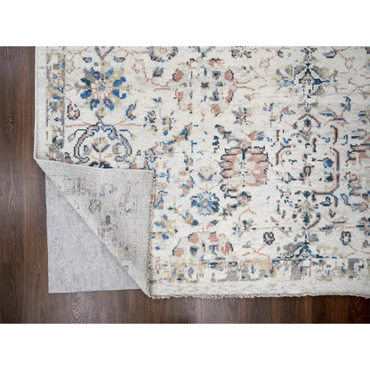 9'9"X14' Ivory Wool Hand Knotted Supple Mahal Design Oriental Rug
