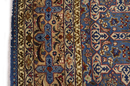 Vintage Blue Wool Oriental Rug Allover Floral