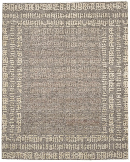 Modern Brown Bordered Design High-Low Relief