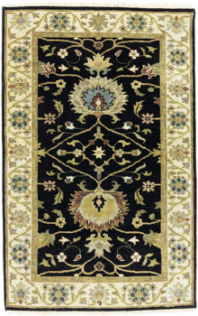 Handmade Black Osh Chobi Peshawar Rug Small