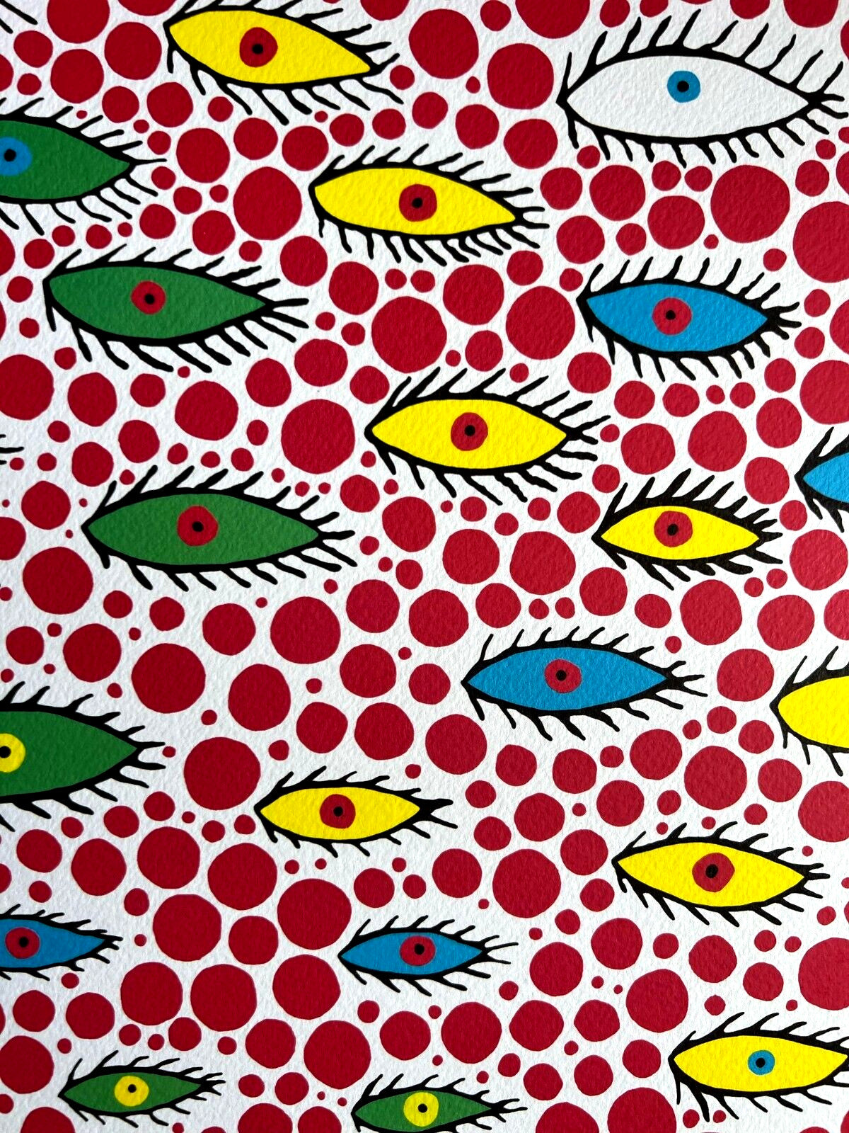 Yayoi Kusama, Eyes, Lithograph Mori Museum Coa Numbered In Pencil