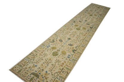 3X14 Ft Handmade Floral Oriental Runner Rug Osh