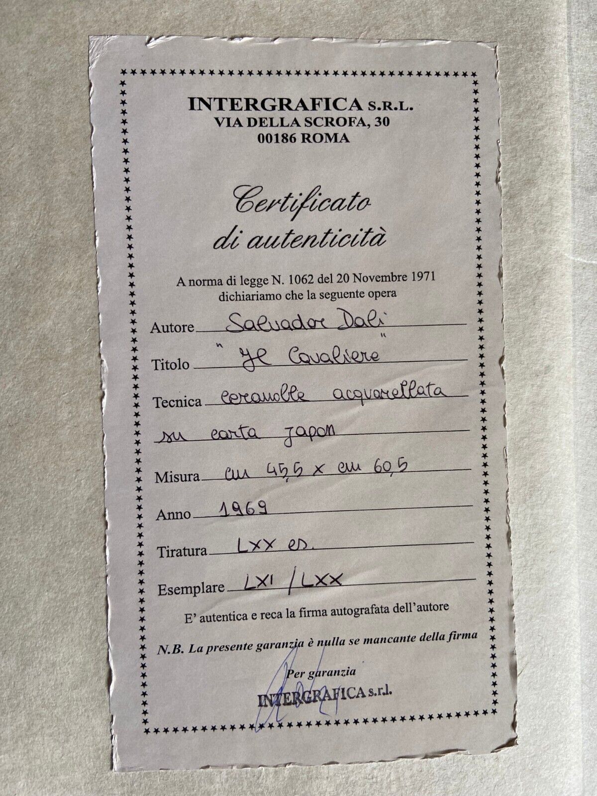 Salvador Dal Etching Hand