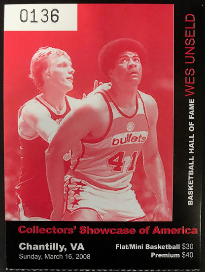 Wes Unseld Autographed Washington Bullets 8X10 Photo (Jsa)