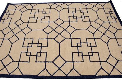 Hand-Tufted Modern Rug Wool Decor 5X8 Cream