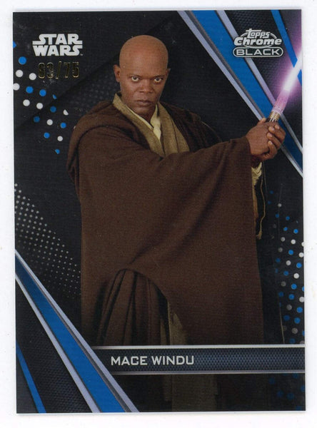 Mace Windu 2023 Topps Chrome Black Star Wars #34 /75