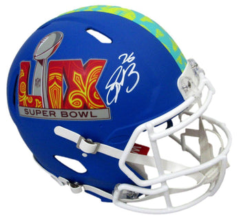 Saquon Barkley Signed Blue Sb Lix Full Size