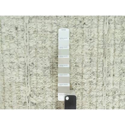 10'3"X10'3" Edgecomb Gray Flat Weave Pure Wool Cord Hand Woven Square Rug