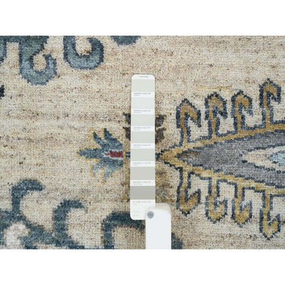 10'X14' Ivory Hand Knotted Reimagined Viss Design 100% Wool Oriental Rug