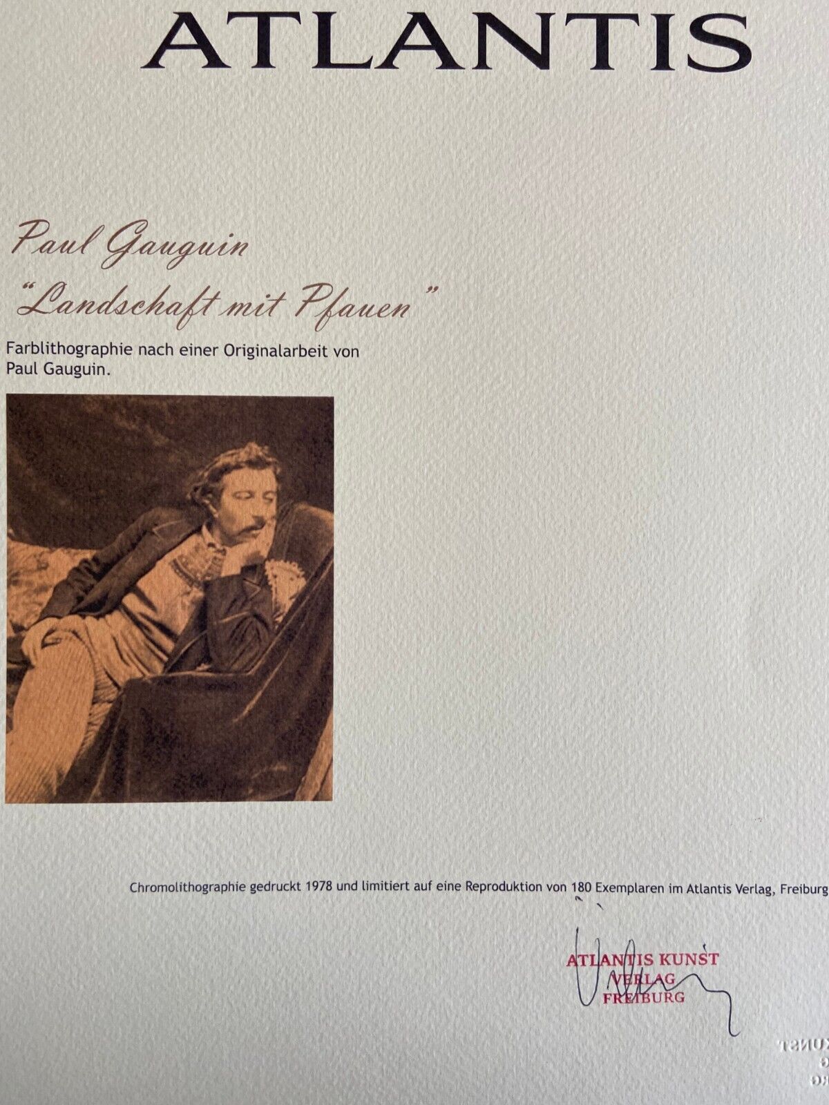 Paul Gauguin Lithograph Coa Original Hand-Numbered Signed Czanne Signac