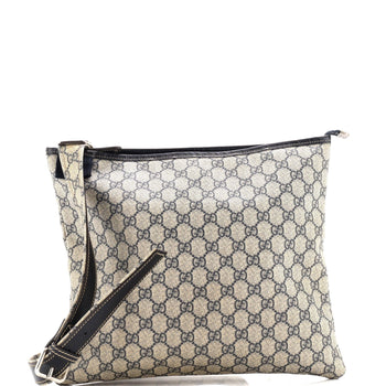 Gucci Web Loop Flat Messenger Gg Coated Canvas Large