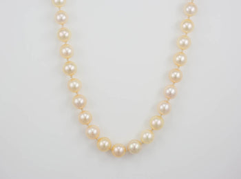 Cultured Saltwater 9Mm Pearl Strand Necklace With