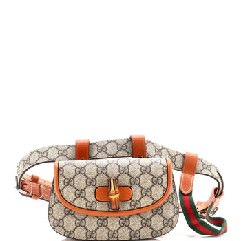 Gucci Bamboo 1947 Belt Bag Gg Coated Canvas Mini