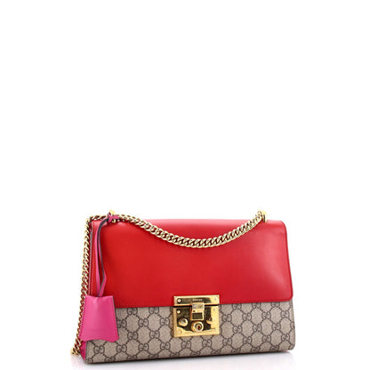 Gucci Padlock Shoulder Bag Gg Coated Canvas And Leather Medium