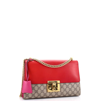 Gucci Padlock Shoulder Bag Gg Coated Canvas And Leather Medium