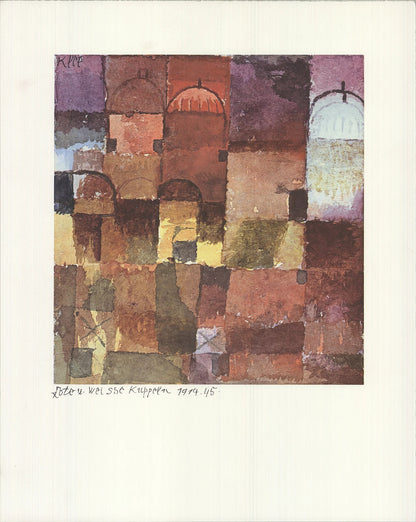 Paul Klee Red And White Domes " Offset Lithograph Modernism