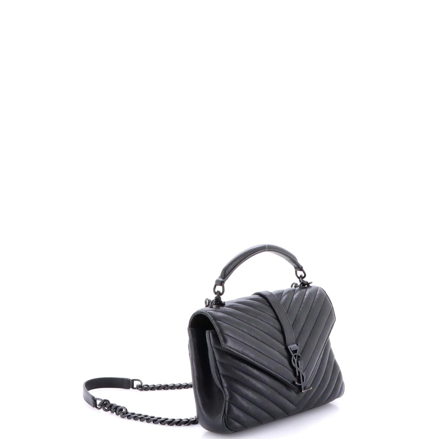 Saint Laurent Classic Monogram College Bag Matelasse Chevron Leather Medium