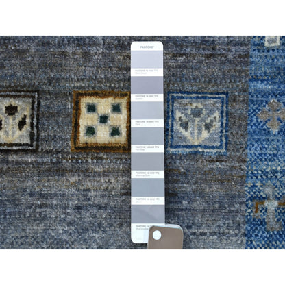 5'8"X7'10" Gray Kashkuli Gabbeh Nomadic Design Pure Wool Hand-Knotted Rug