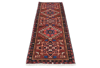 Vintage Tribal Geometric Runner Rug 2X7 Ft Red