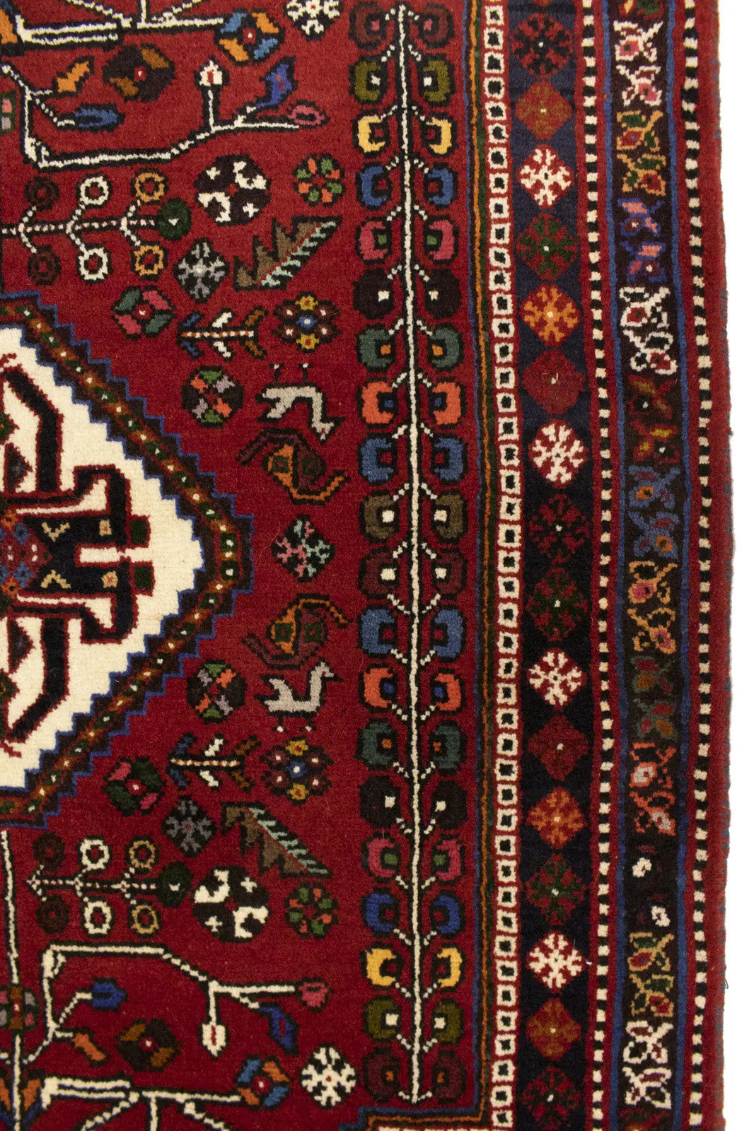 3'5X5 Hand-Knotted Red Tribal Floral Oriental Rug Boho Farmhouse Decor Carpet