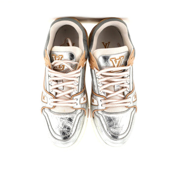 Louis Vuitton Men'S Lv Trainer Sneakers Monogram Embossed Metallic Leather
