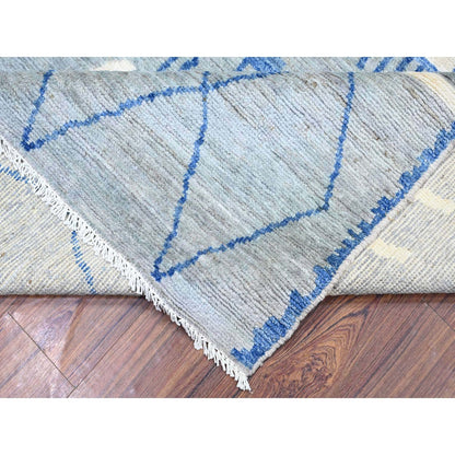 8'9"X11'6" Gray Boujaad Moroccan Berber Design Wool Hand Knotted Rug