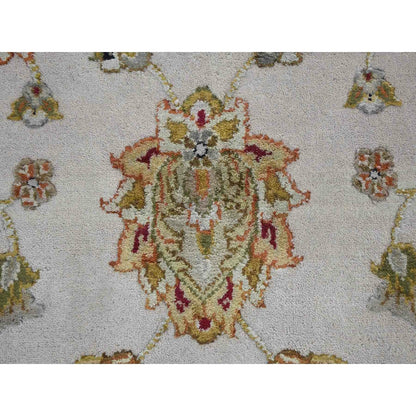 8'X10' Hand Knotted Half Wool And Half Silk Rajasthan Oriental Rug