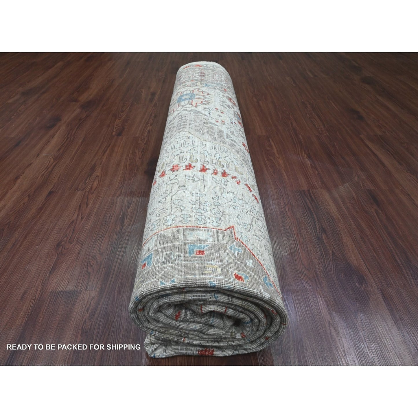 10'X14'1" Gray 14Th Century Mamluk Dynasty Pattern Wool Hand Knotted Rug