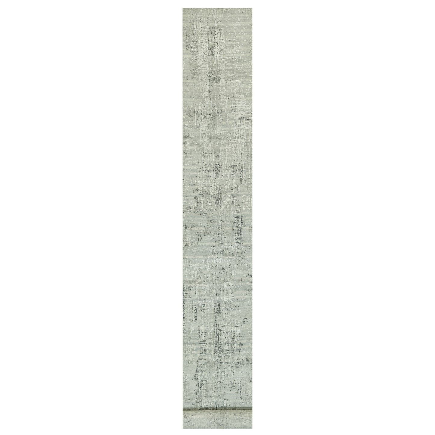 2'6"X26' Owl Gray Hand Knotted Cut And Loop Pile Modern Xl Runner Rug