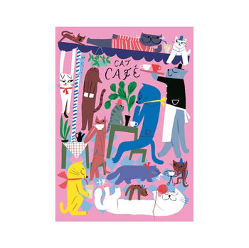 Marika Maijala Original Poster -Cat Cafe Contemporary Art Print New