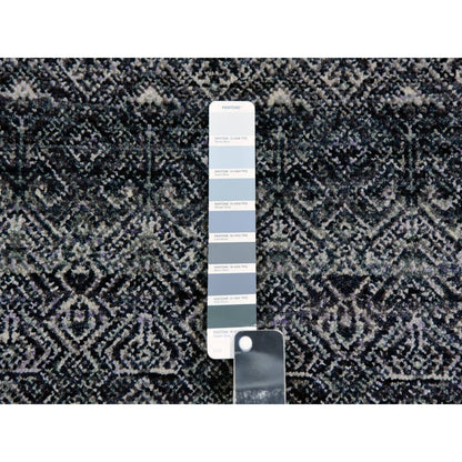 2'8"X10'1" Riverway Gray Hand Knotted Kohinoor Extra Soft Wool Runner Rug