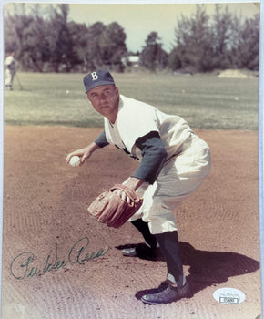 Pee Wee Reese Autographed Dodgers 8X10 Photo (Jsa)