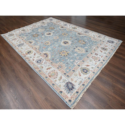 8'9"X12' Nimbus Gray Oushak Design Supple Wool Hand Knotted Oriental Rug