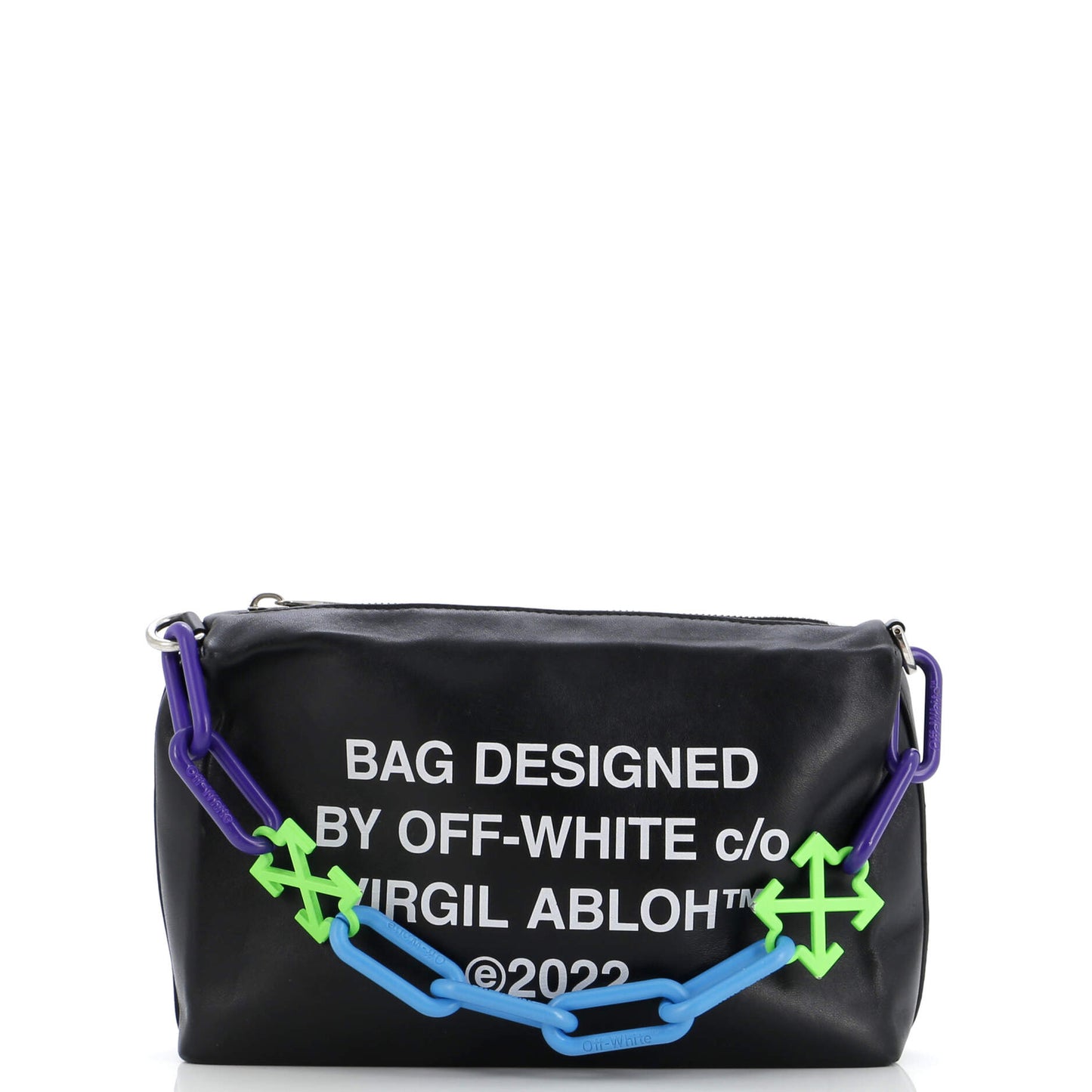 Off White Block Pouch Shoulder Bag Printed Leather