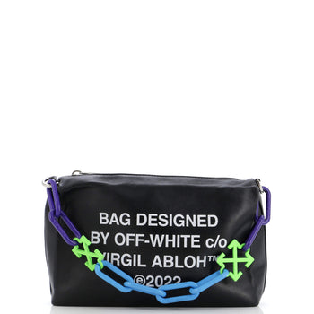 Off White Block Pouch Shoulder Bag Printed Leather