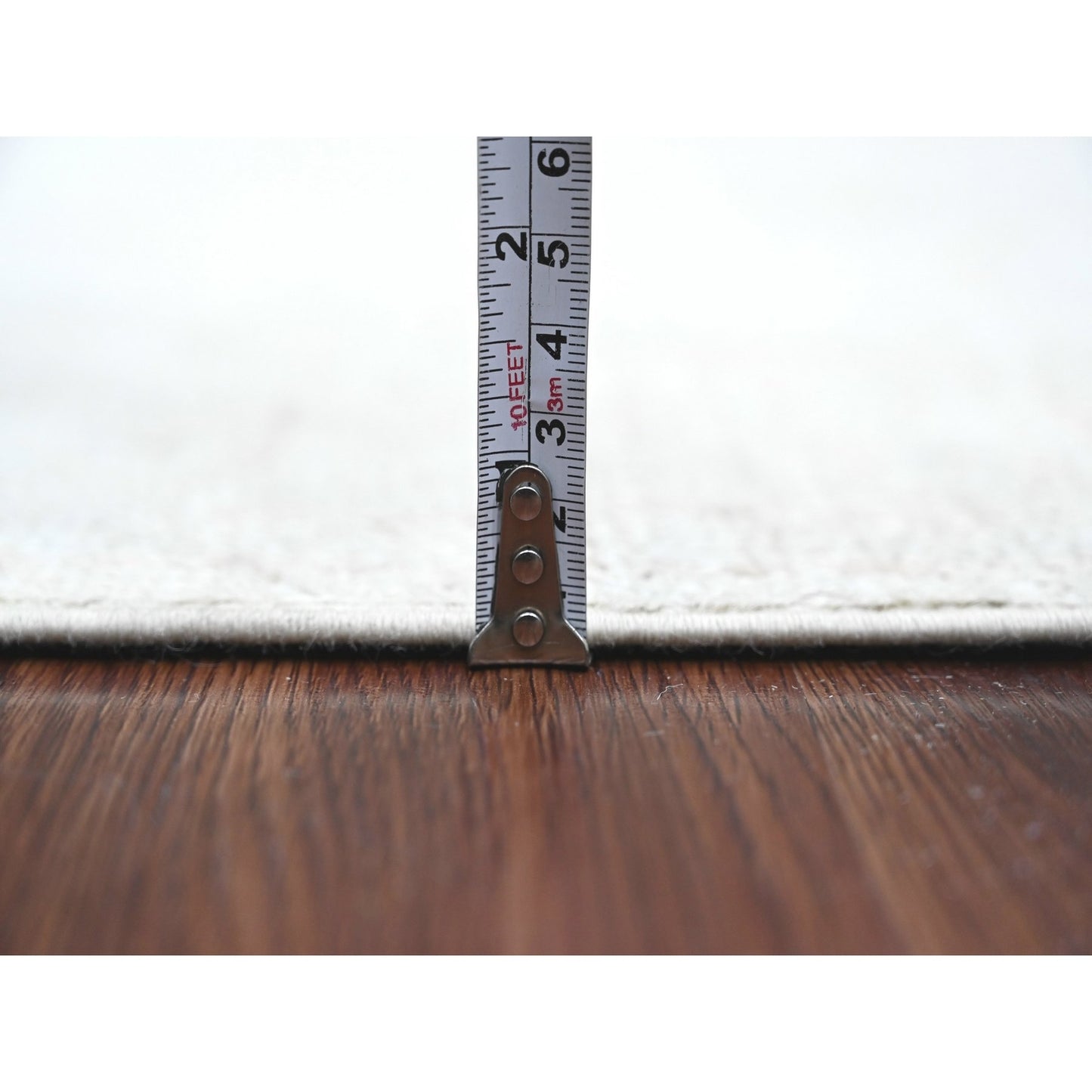 2'10"X9'7" White Afghan Angora Oushak Hand Knotted 100% Wool Runner Rug