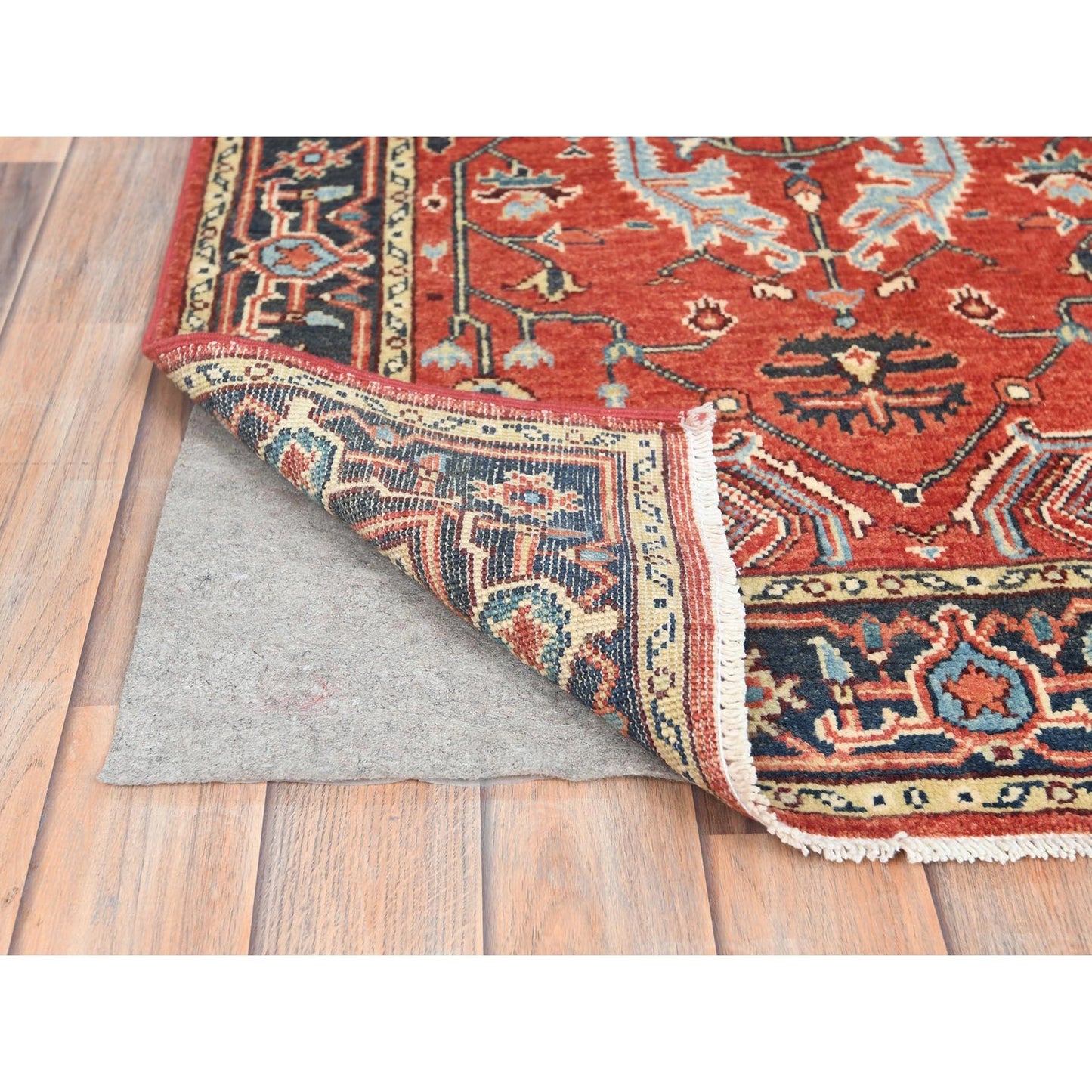 3'X4'10" Red Afghan Peshawar Heris Wool Hand Knotted Oriental Rug