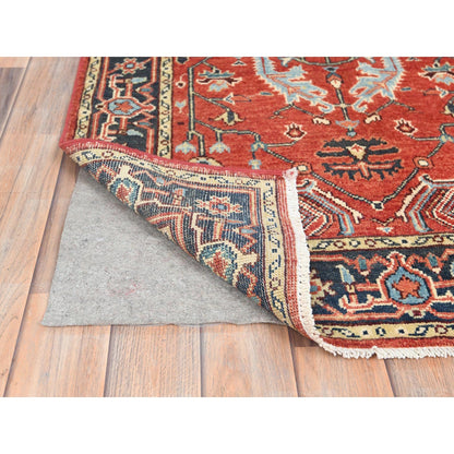 3'X4'10" Red Afghan Peshawar Heris Wool Hand Knotted Oriental Rug