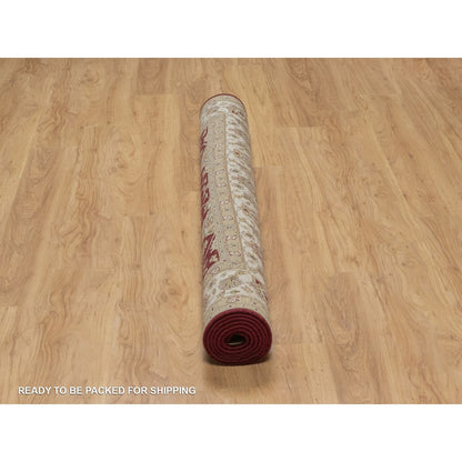 5'9"X8' Merlot Red Hand Knotted Rug Wool And Silk Indo Tebraz 300 Kpsi