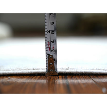 3'9"X5'7" Stone White Washed Out Peshawar Wool Hand Knotted Oriental Rug