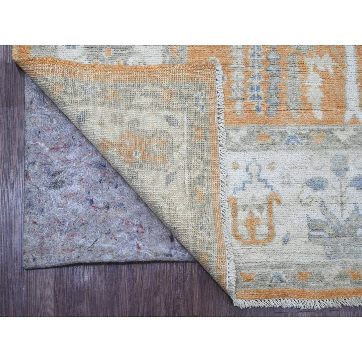 6'X8'7" Brown Afghan Angora Oushak Tree Design Hand Knotted 100% Wool Rug