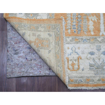 6'X8'7" Brown Afghan Angora Oushak Tree Design Hand Knotted 100% Wool Rug
