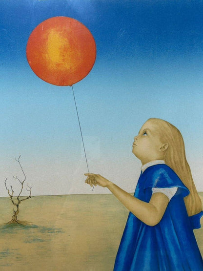 Avon Campana Lithograph Spring Girl With Balloon Framed Signed Numbered