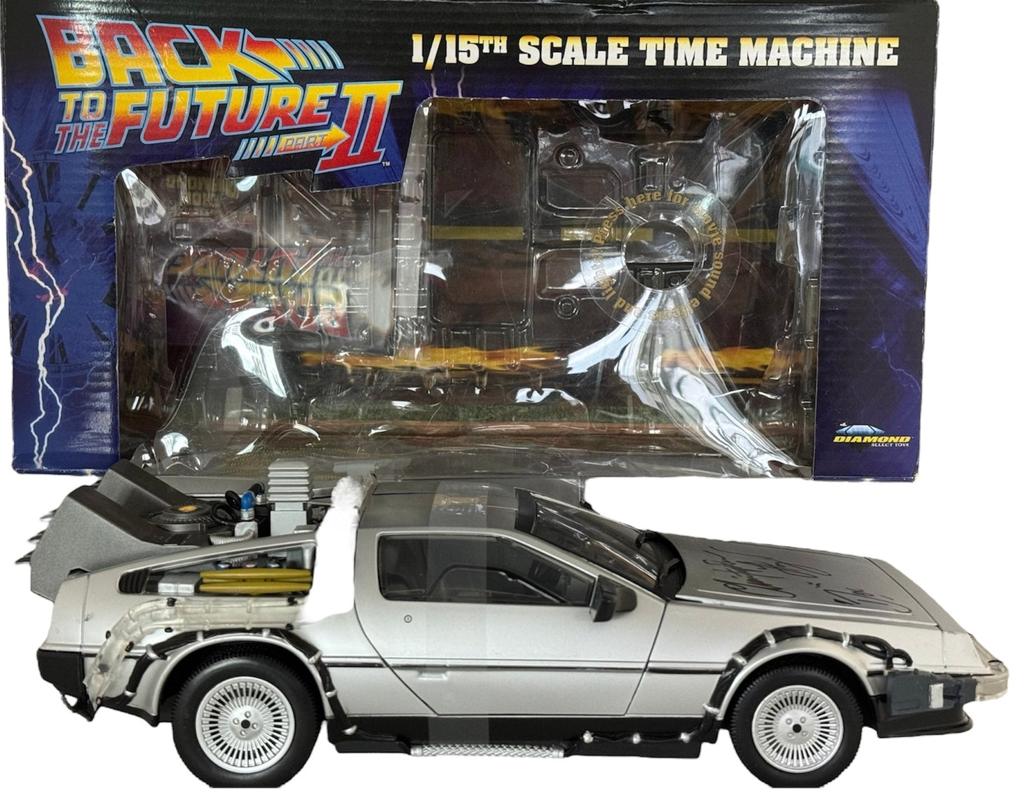 Christopher Lloyd Signed Back To The Future Delorean Time Machine 1:15 Scale Die