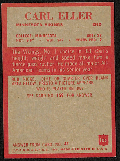 11965 Philadelphia Football Vikings Team Set (13/14) Cards Carl Eller Rc 189255