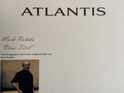 Mark Rothko Lithograph Signed Coa Numbered 180 Copies Stamped